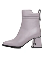 Botine Dama cu toc gros K107-55-B81B Gri » MeiShop.Ro