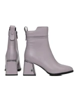Botine Dama cu toc gros K107-55-B81B Gri » MeiShop.Ro