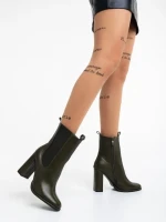 Botine dama verzi din piele ecologica Kaylah