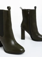 Botine dama verzi din piele ecologica Kaylah