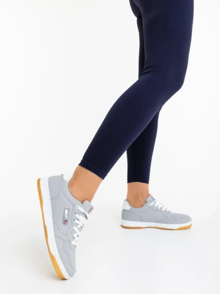 Pantofi sport dama gri din piele ecologica Delaney