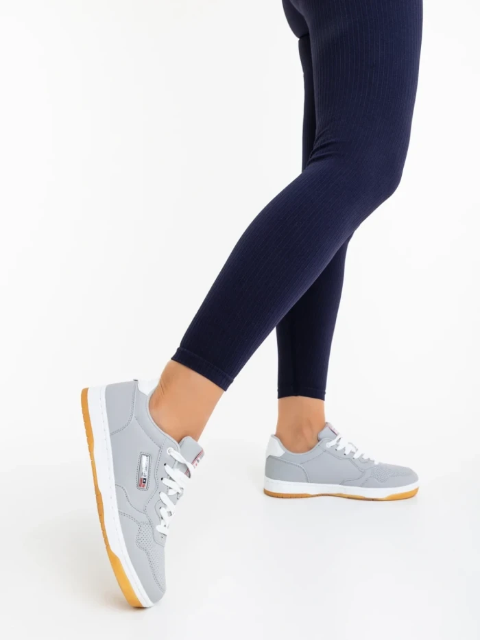 Pantofi sport dama gri din piele ecologica Delaney