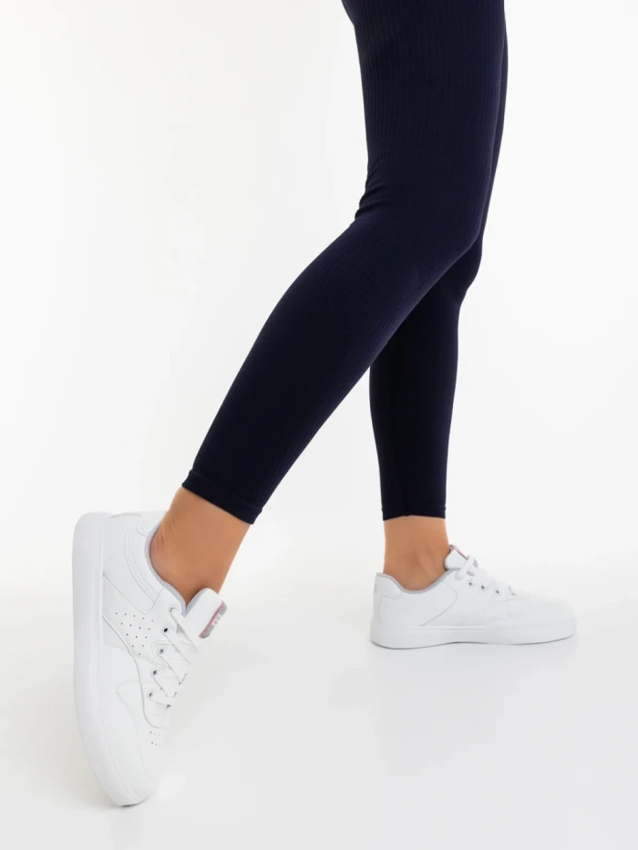 Pantofi sport dama albi din piele ecologica Amelda