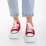 Tenisi dama rosii din material textil Unika