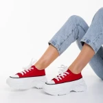 Tenisi dama rosii din material textil Unika