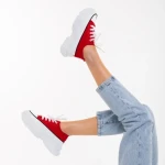 Tenisi dama rosii din material textil Unika