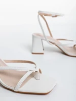 Sandale dama albe din piele ecologica Lorissa