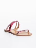 Papuci dama fucsia din piele ecologica Aurora