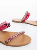 Papuci dama fucsia din piele ecologica Aurora