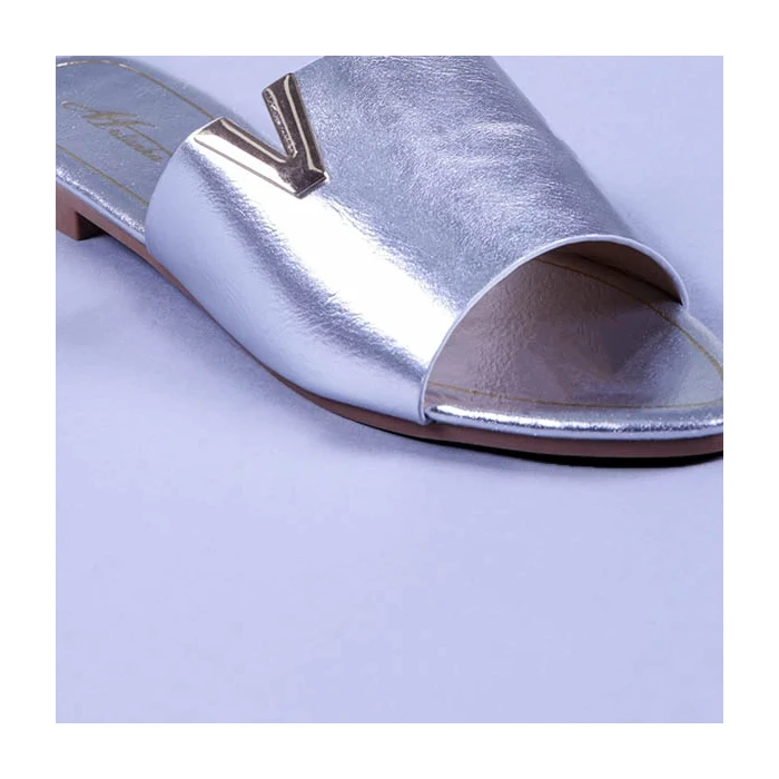 Papuci dama Celia argintii