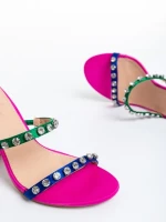 Sandale dama fucsia din material textil Bexley