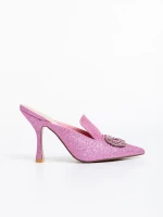 Saboti dama roz din material textil Kalyna