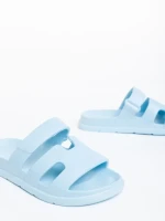 Papuci dama albastri din material sintetic Mika