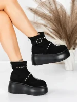 Ghete Dama cu Platforma 56WL15 BLACK | MEI