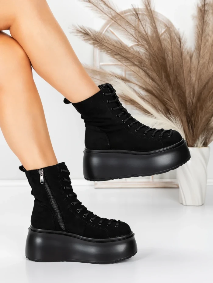 Ghete Dama cu Platforma 56WL11 BLACK | MEI