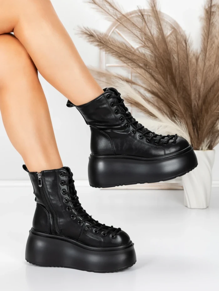 Ghete Dama cu Platforma 56WL11 BLACK | MEI