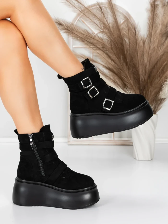 Ghete Dama cu Platforma 56WL13 BLACK | MEI