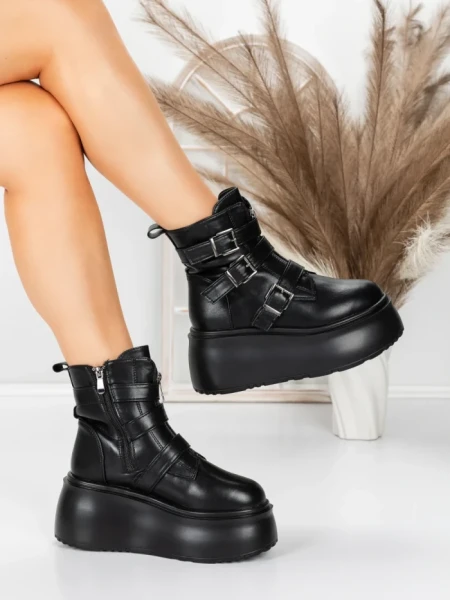 Ghete Dama cu Platforma 56WL13 BLACK | MEI