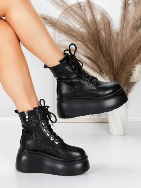 Ghete Dama cu Platforma 56WL16 BLACK | MEI