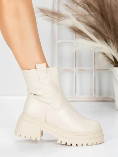 Ghete Dama cu Platforma 5W82 BEIGE | MEI