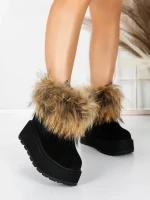 Ghete Dama din piele naturala 3ASJN73 BLACK | PANTOFUL