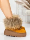 Ghete Dama din piele naturala 3ASJN73 YELLOW | PANTOFUL