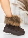 Ghete Dama din piele naturala 3ASJN73 BROWN | PANTOFUL
