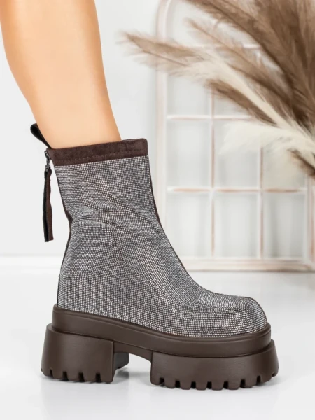 Ghete Dama cu Platforma 5SJN23 BROWN | MEI