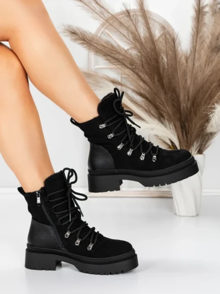 Ghete Dama cu Platforma 5AH67 BLACK | MEI