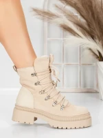 Ghete Dama cu Platforma 5AH67 BEIGE | MEI