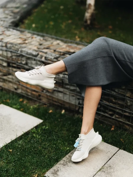 Pantofi sport dama bej din material textil Lacrecia