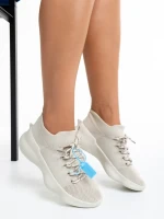 Pantofi sport dama bej din material textil Lacrecia