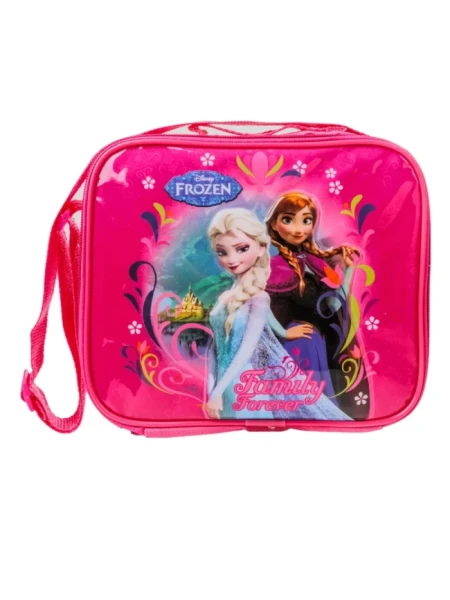 Geanta frigorifica Frozen cu cutie sandwich si sticla apa, roz