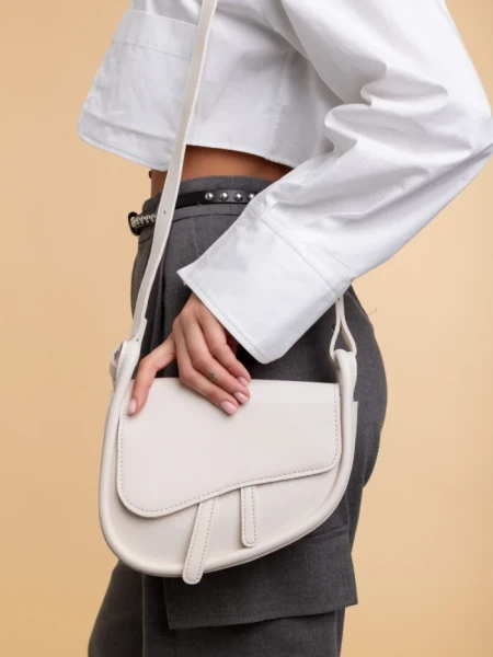 Geanta dama cream din piele ecologica Michala