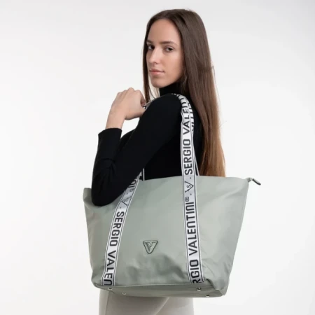 Geanta dama verde din material textil Anelise