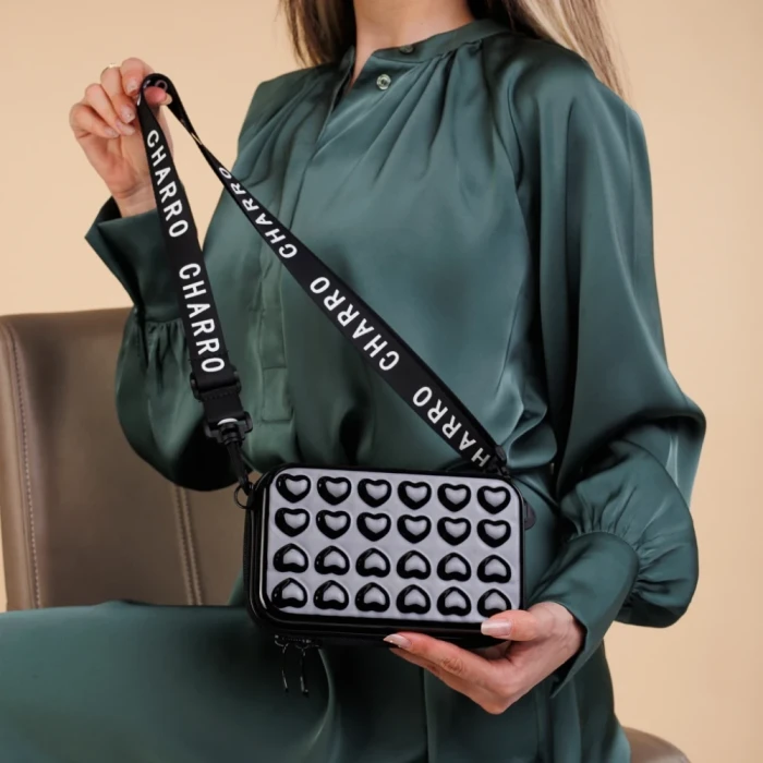 Geanta cosmetice dama neagra din acril Santina