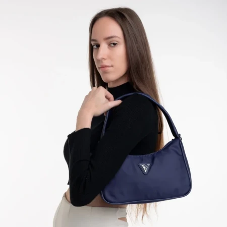 Geanta dama albastra din material textil Elfreda