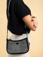 Geanta dama neagra din material textil Bozena