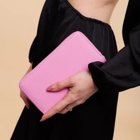 Portofel dama fucsia din piele ecologica Olaya
