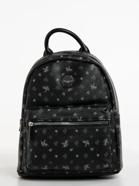 Rucsac dama David Jones negru din piele ecologica Simisola