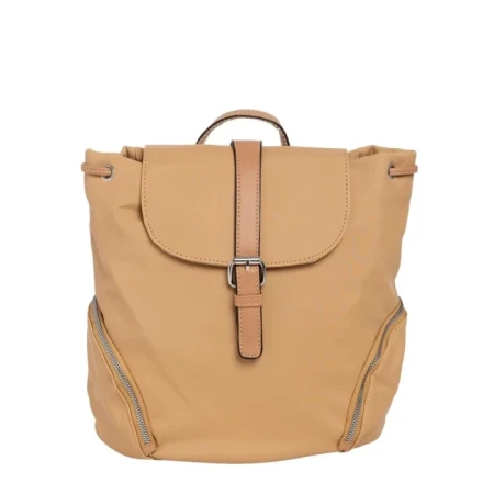 Rucsac dama bej din material textil Clotilde