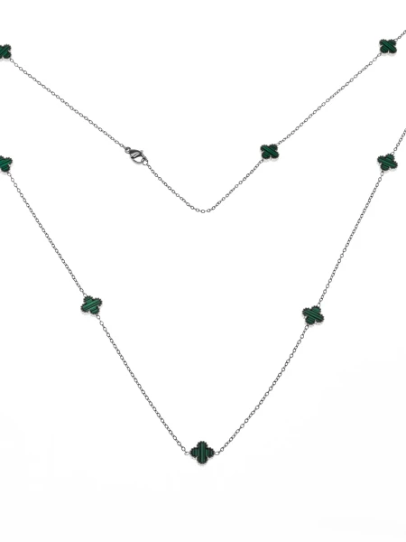 Colier de Dama YP-39 Argintiu-Verde | Mei » MeiShop.Ro