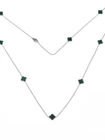 Colier de Dama YP-39 Argintiu-Verde | Mei » MeiShop.Ro