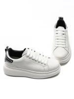 Pantofi Sport Barbati din piele naturala 3221 Alb-Negr... » MeiShop.Ro