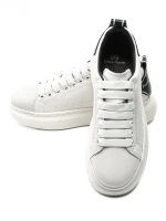 Pantofi Sport Barbati din piele naturala 3221 Alb-Negr... » MeiShop.Ro