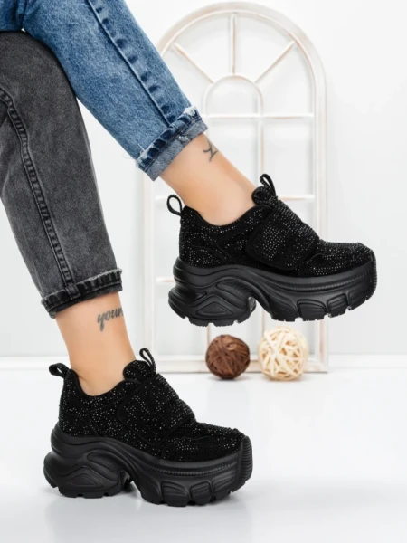 Pantofi Sport Dama cu Platforma 1A05 BLACK | MEI