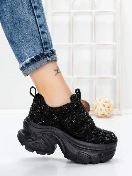 Pantofi Sport Dama cu Platforma 1A05 BLACK | MEI