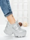 Pantofi Sport Dama cu Platforma 1A05 SILVER | MEI