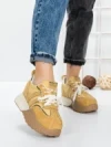 Pantofi Sport Dama cu Platforma 3A1-1 YELLOW | MEI