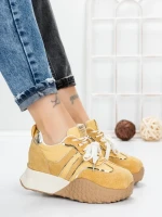 Pantofi Sport Dama cu Platforma 3A1-1 YELLOW | MEI